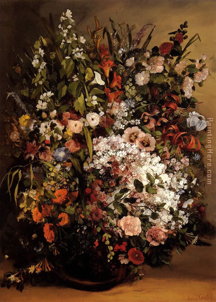 Bouquet of Flowers in a Vase painting - Gustave Courbet Bouquet of Flowers in a Vase art painting